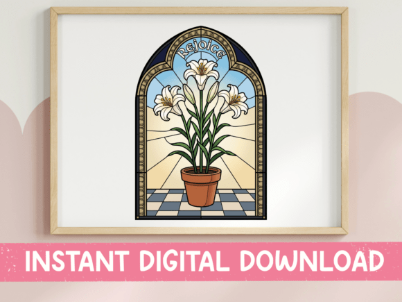 Easter Lily Window Stained Glass Print Embroidery Design Review