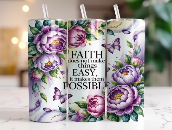 Inspirational Faith Quote Floral Tumbler Review for Real Projects