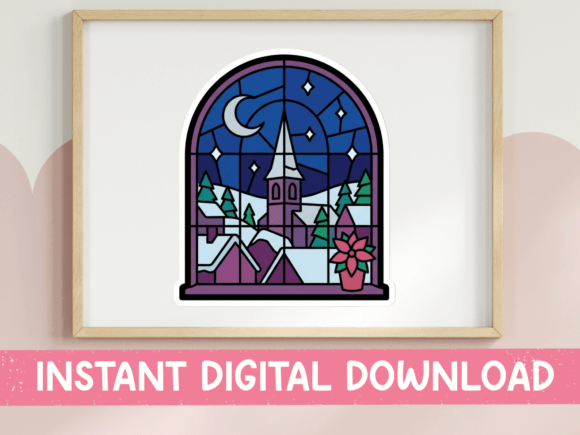 Stained Glass Winter Church Window Embroidery Design Review